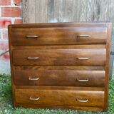 Ancienne commode bois 4 tiroirs années 50 vintage