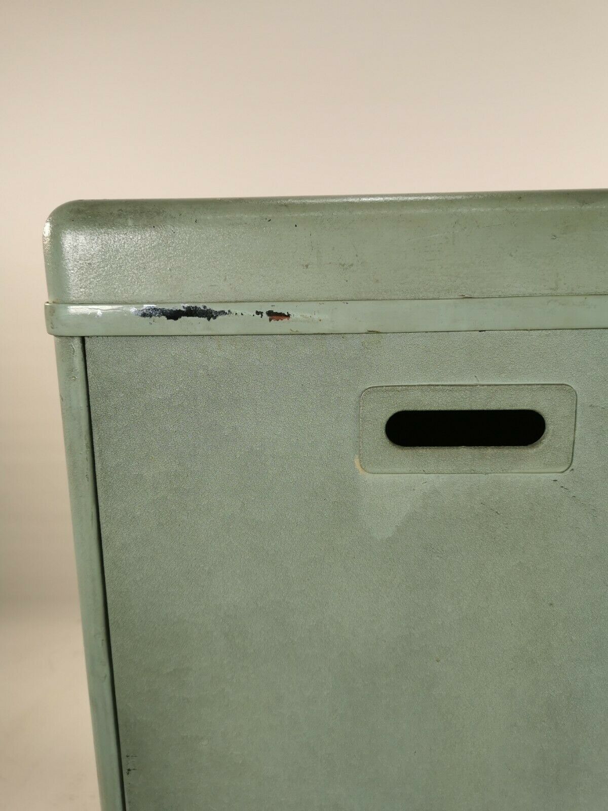 Antique Vintage Industrial 20th Century Light Blue Chest Of 3 Drawers