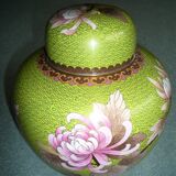 Pair of ginger-covered pots in polychrome enamels