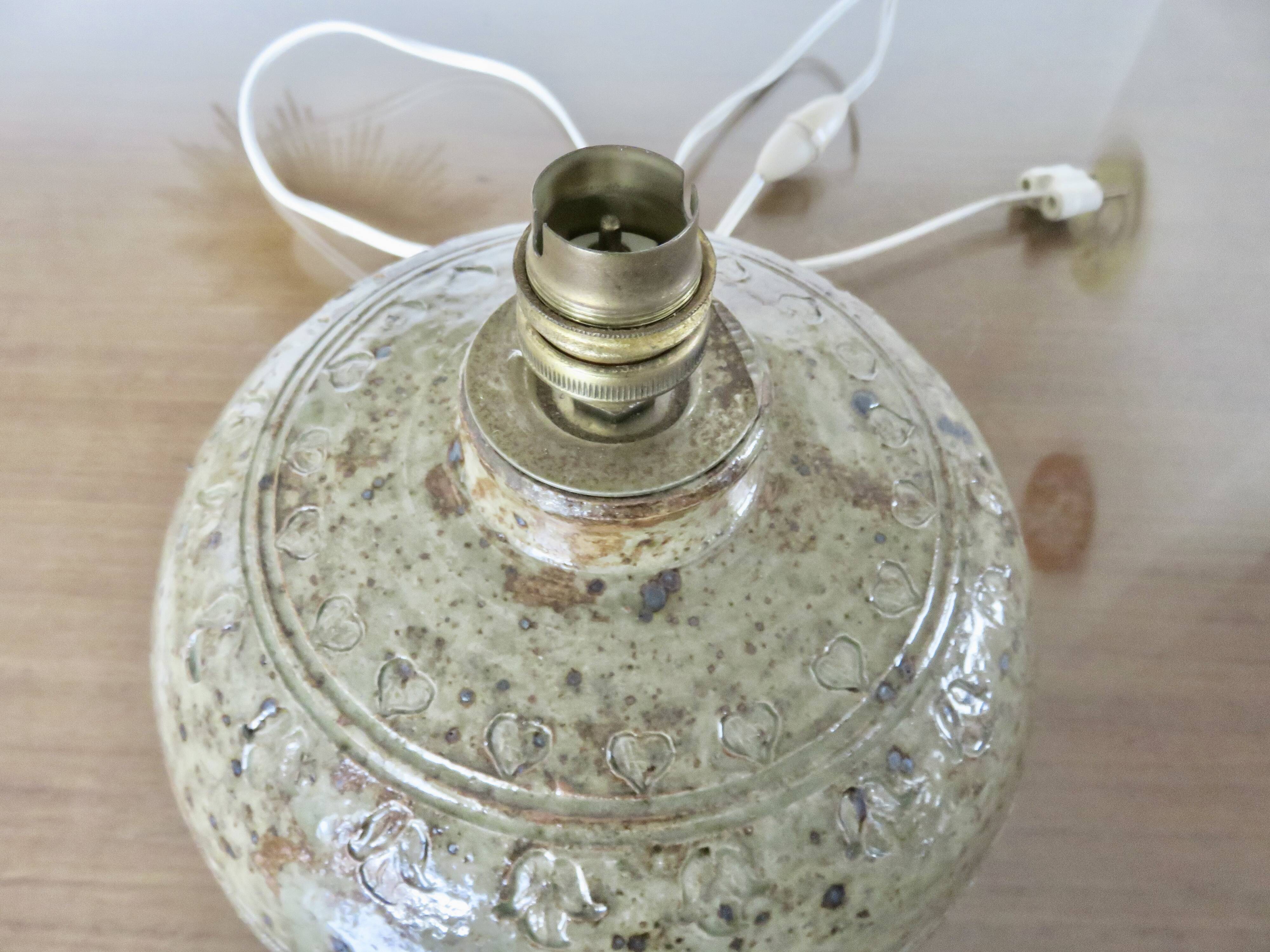 Stoneware lamp signed, around 1960