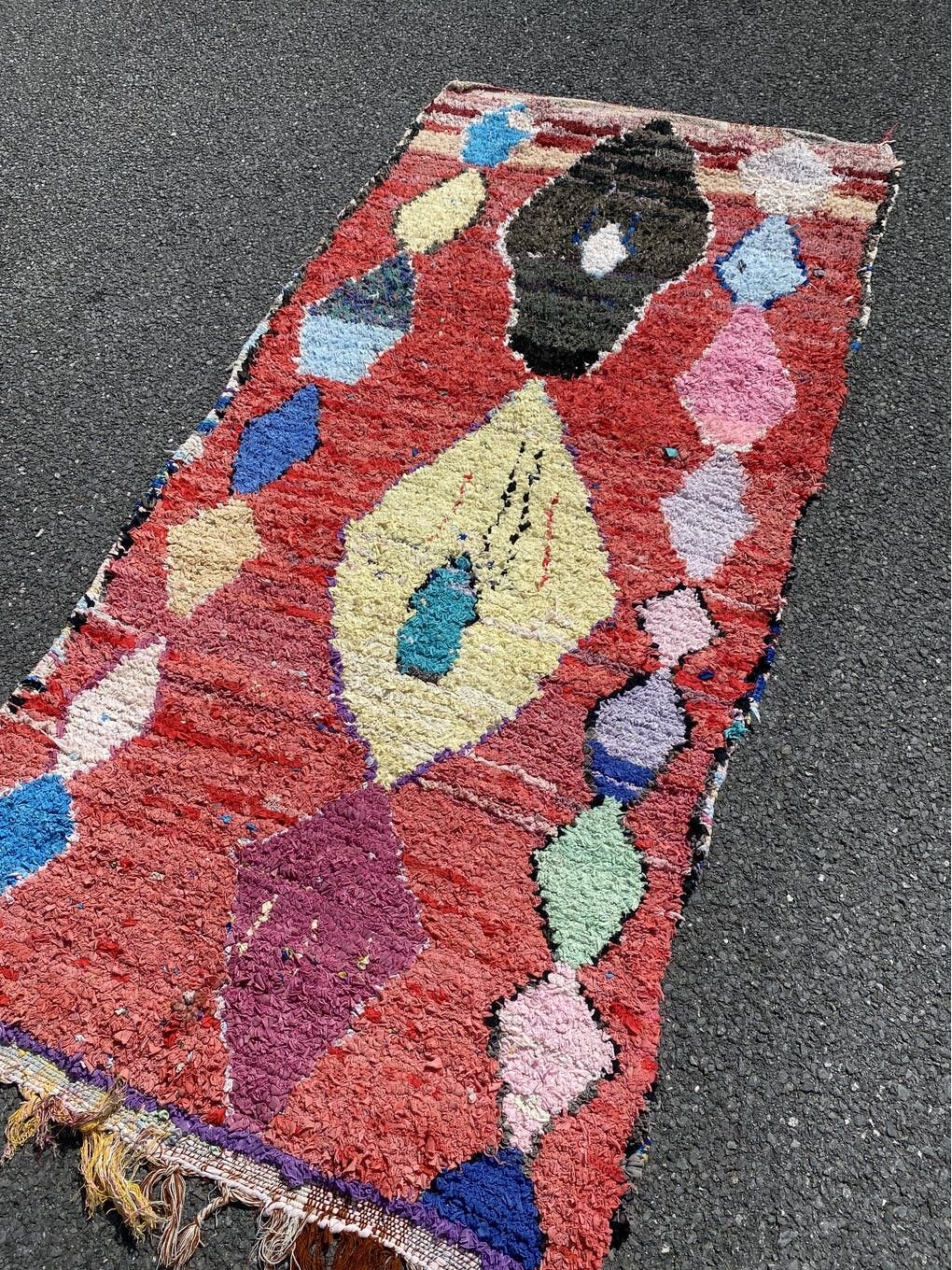 Carpet berbere boucherouite red 110×230 cm