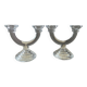 Pair of vintage molded glass candlesticks