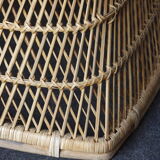 Ensemble vintage de chaises de paon en osier et table des années 60