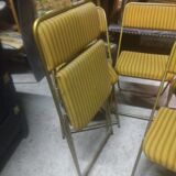 Series of 5 gilded folding Lafuma chairs circa 1960
