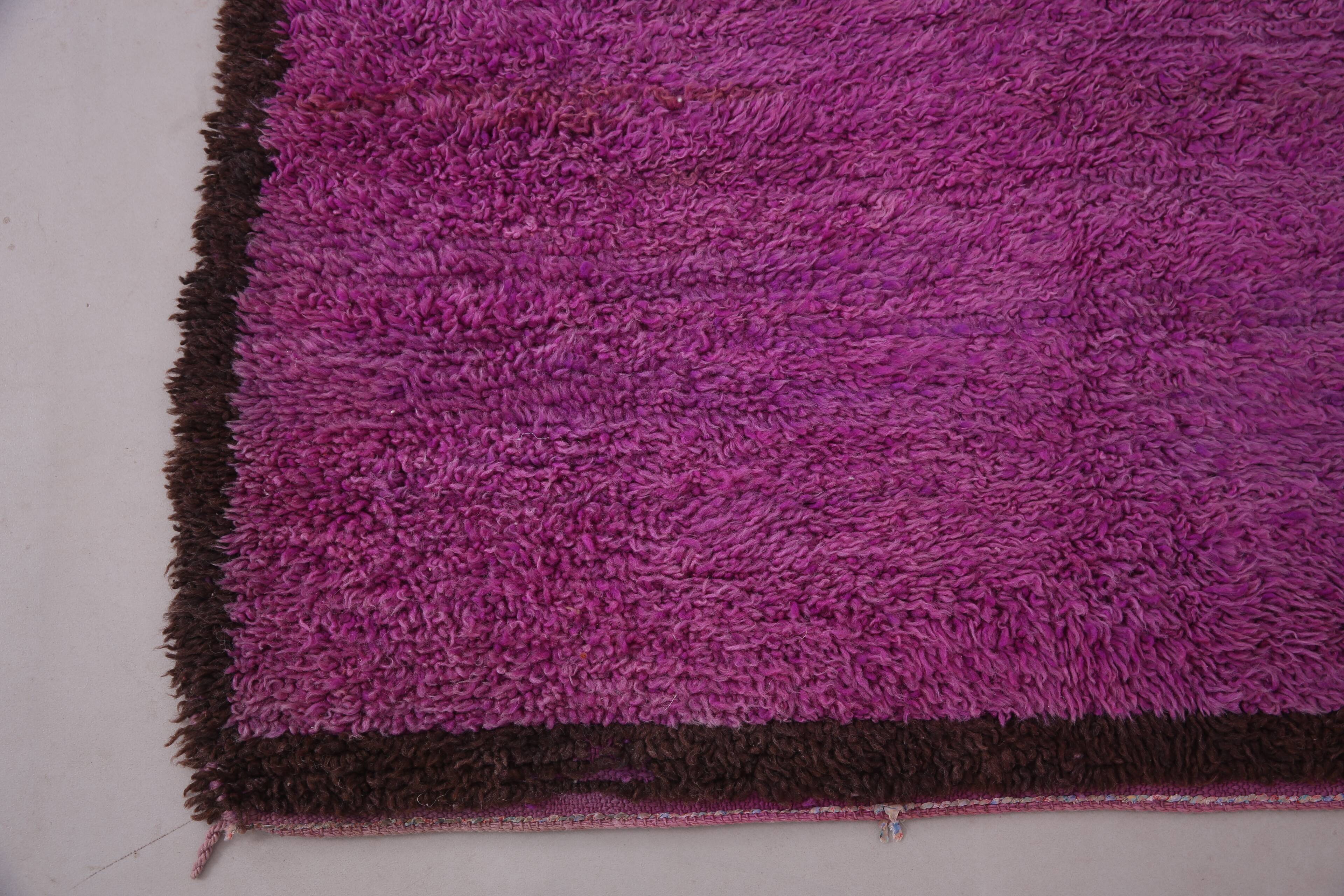Vintage purple moroccan rug 134x272 cm - Berber rug - Wool rug handmade