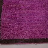 Vintage purple moroccan rug 134x272 cm - Berber rug - Wool rug handmade