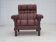 1970s, Scandinavian armchair, furniture leather, dark beech wood.
