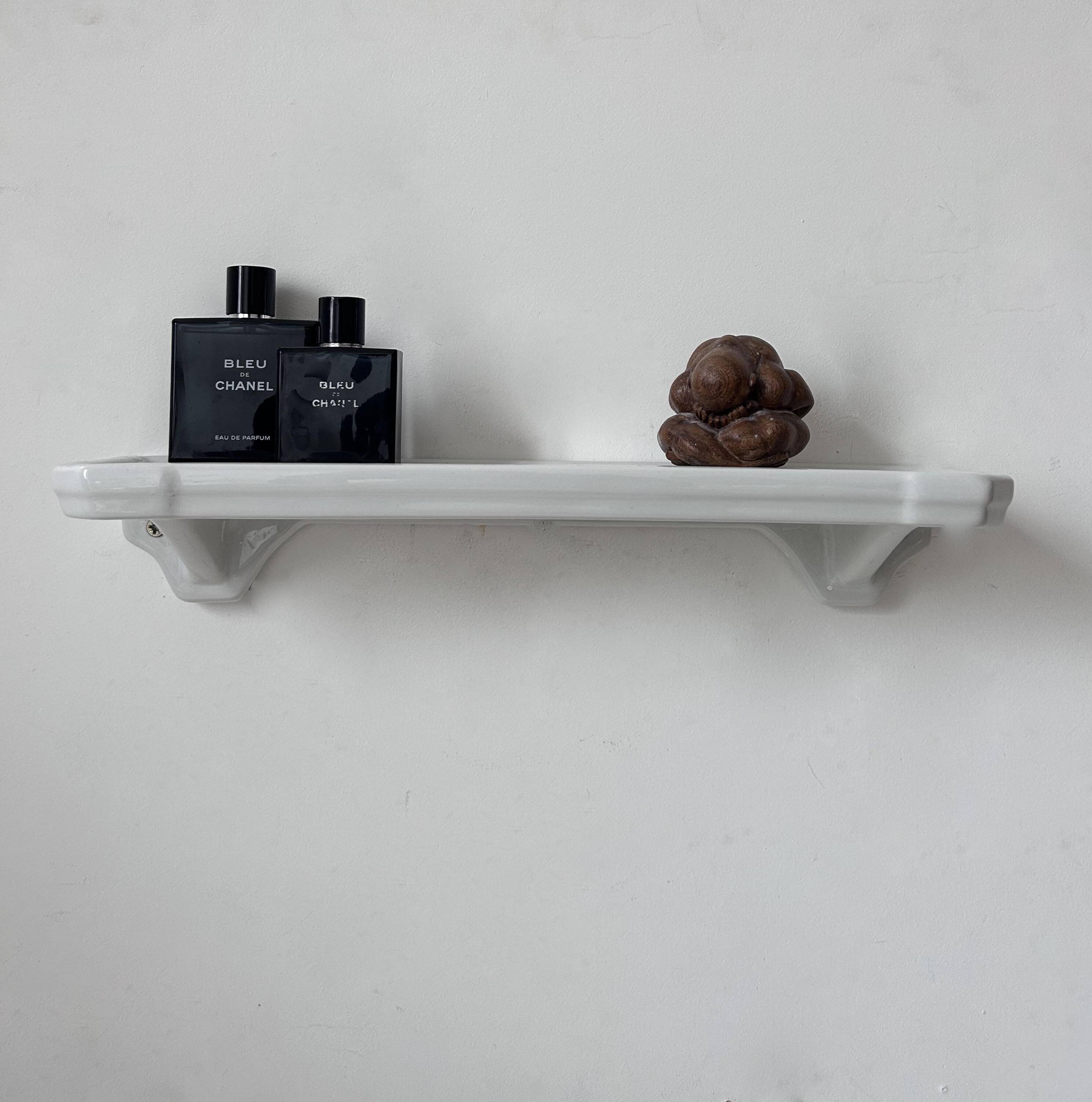 Vintage porcelain shelf, white, France 1930