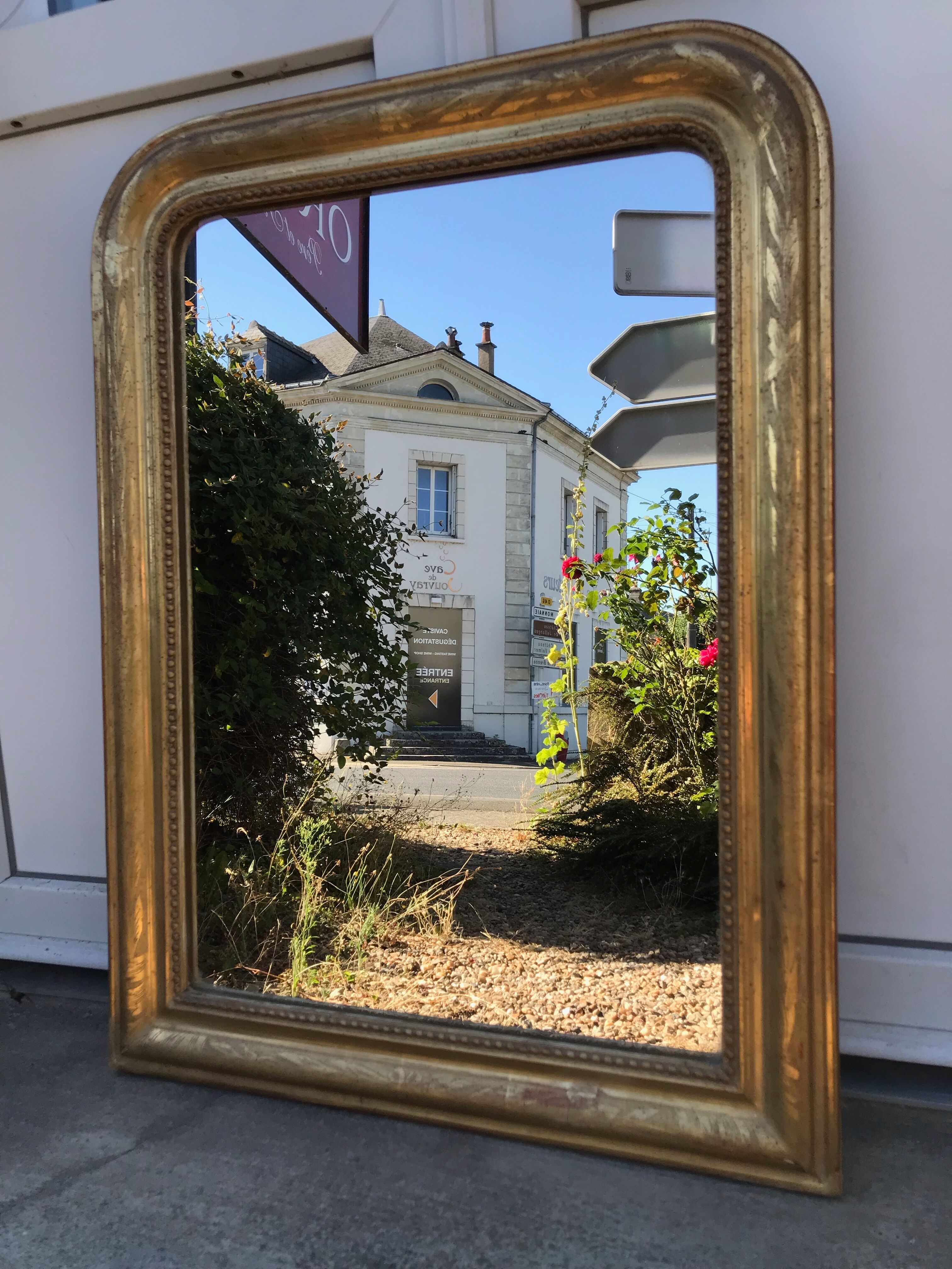 Louis-Philippe gilded mirror with gold leaf 73 x 54,5cm