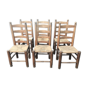 Lot de 6 chaises vintage - 1950