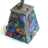 Glass and lead pendant lamp by Peter Marsh, 50s