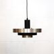 Vintage Danish Pendant Lamp – Champagne Aluminium & Black – Scandinavian