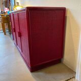 70s cane and lacquered rattan sideboard