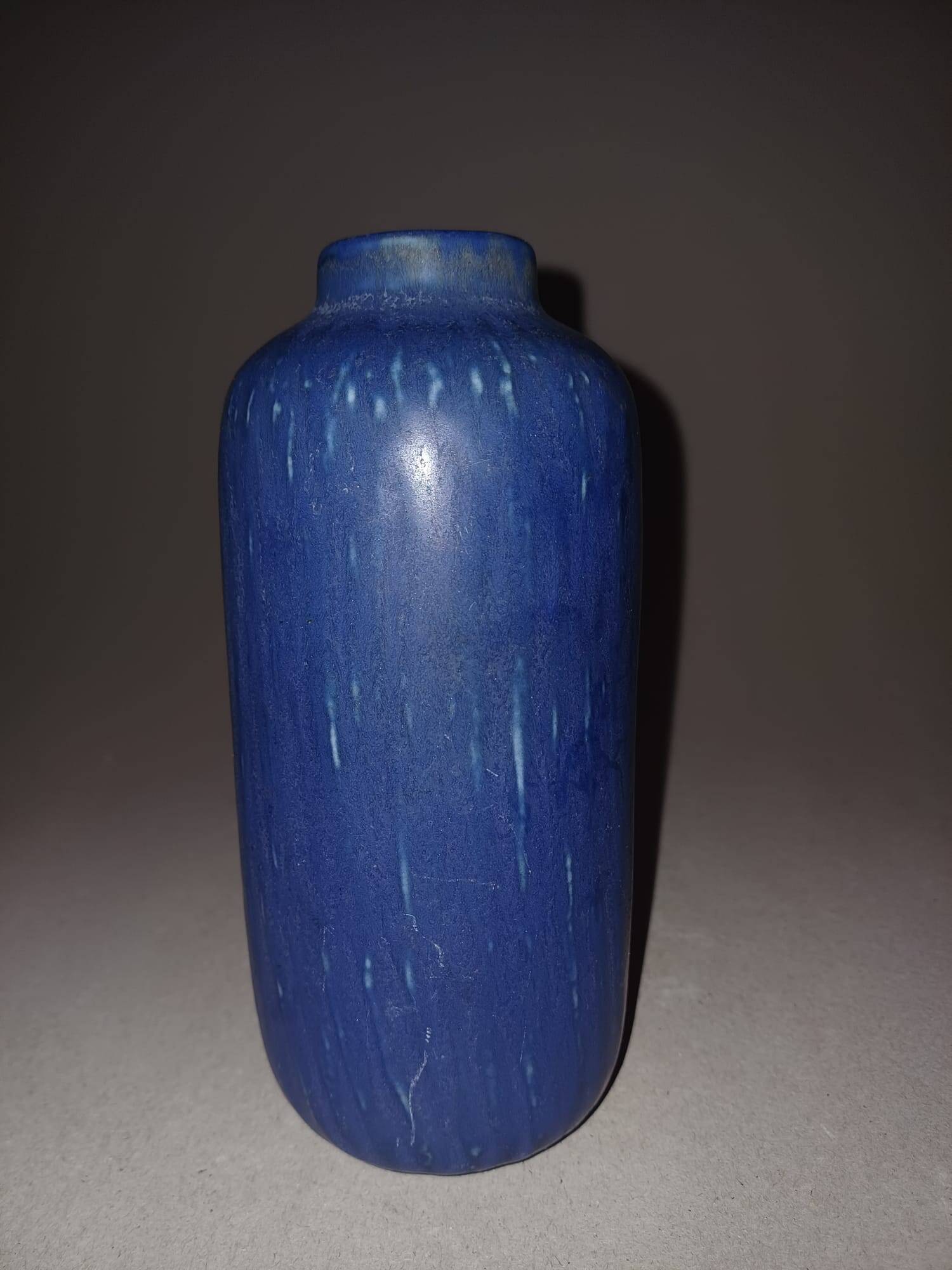 Scandinavian Ceramic Vase Gunnar Nylund "Rubus" Number 5 Rörstrand Blue Wine