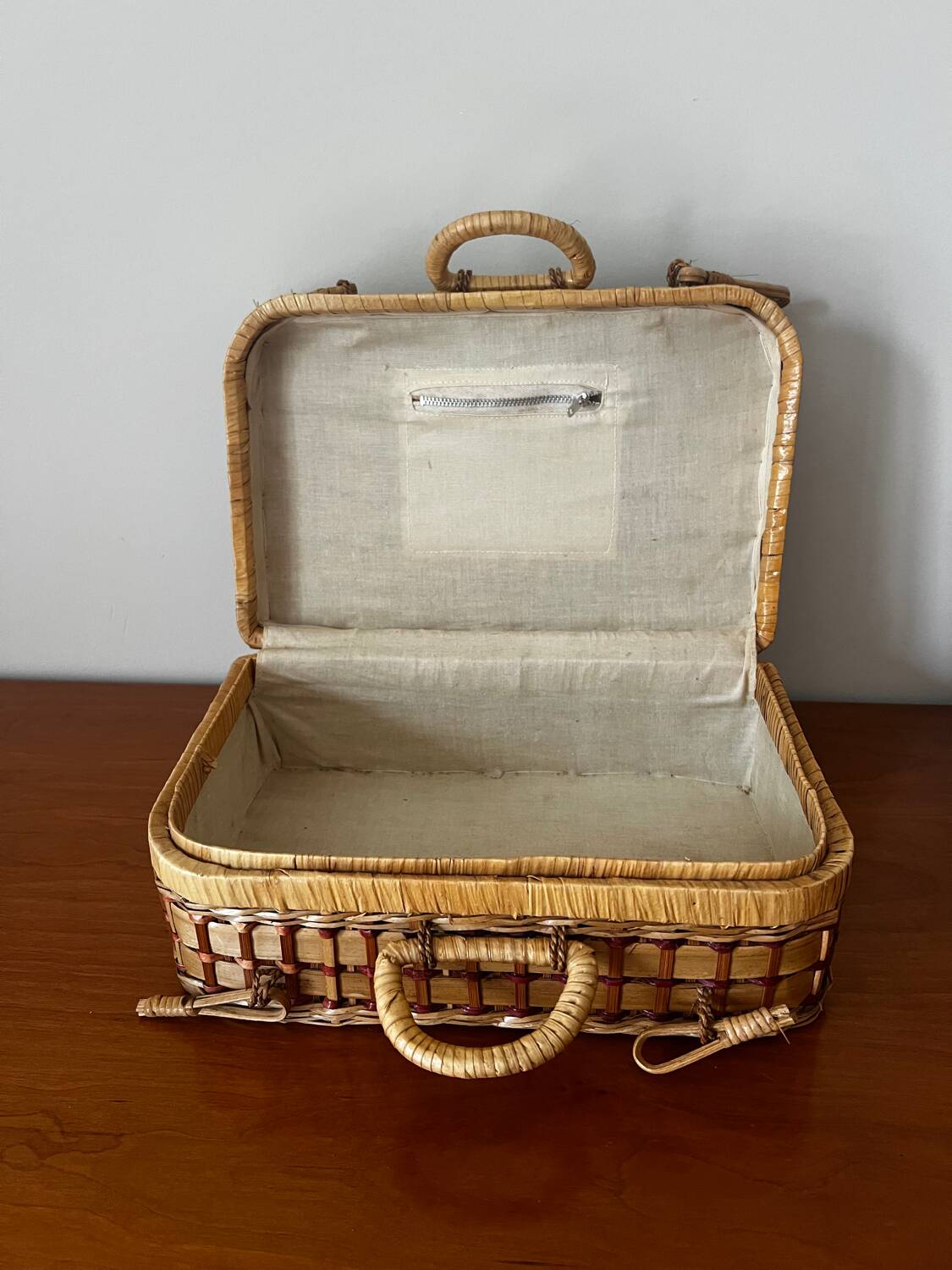 Small wicker suitcase