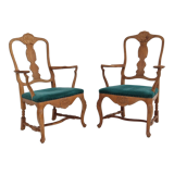 1960s, Danish design, pair of armchairs, oak wood, original very good condition