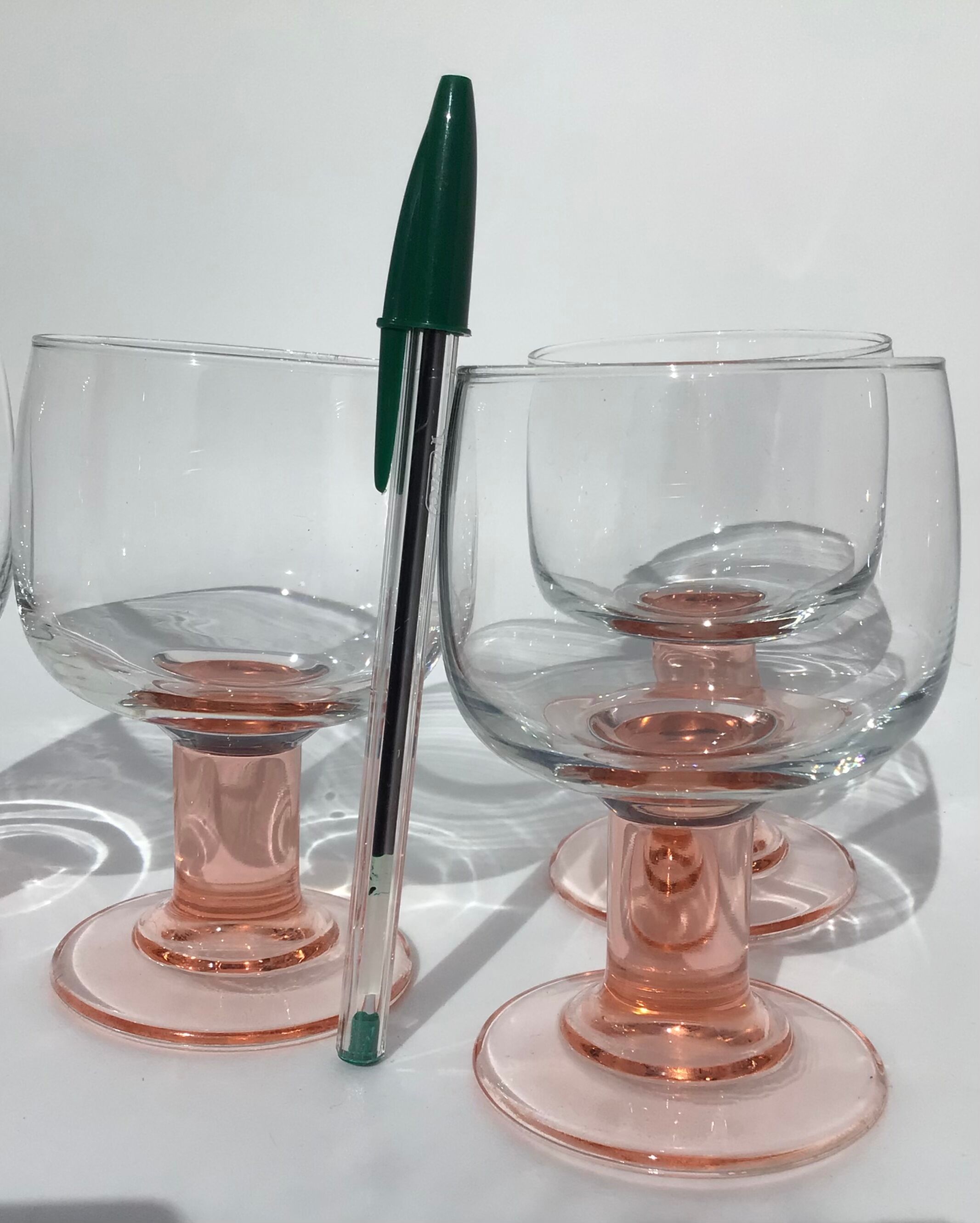 10 wine glasses foot pink orange diameter 7cm