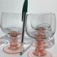 10 wine glasses foot pink orange diameter 7cm