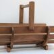 Log basket solid wood slatted vintage folk art