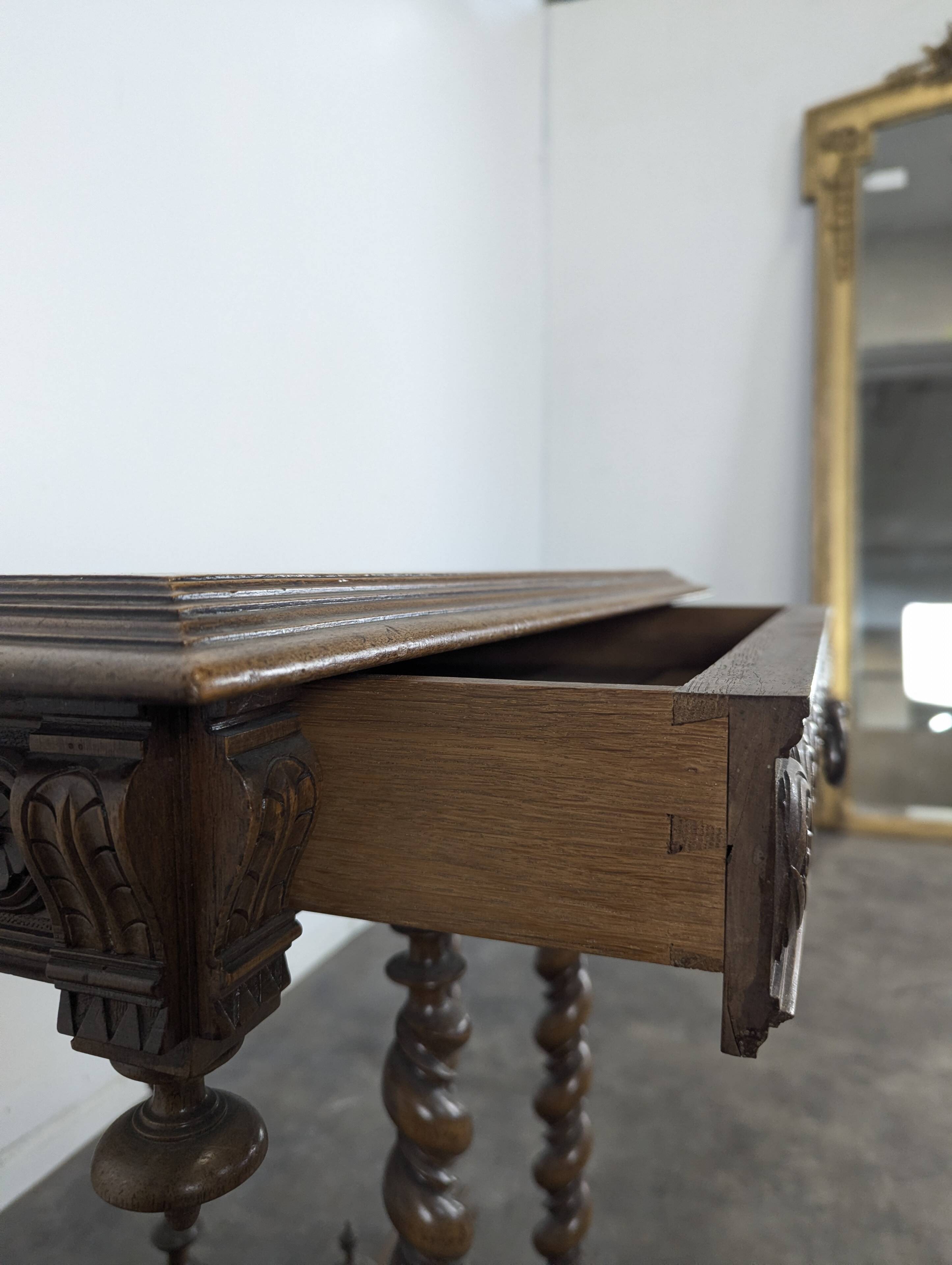 Walnut table in the Louis XIII style.