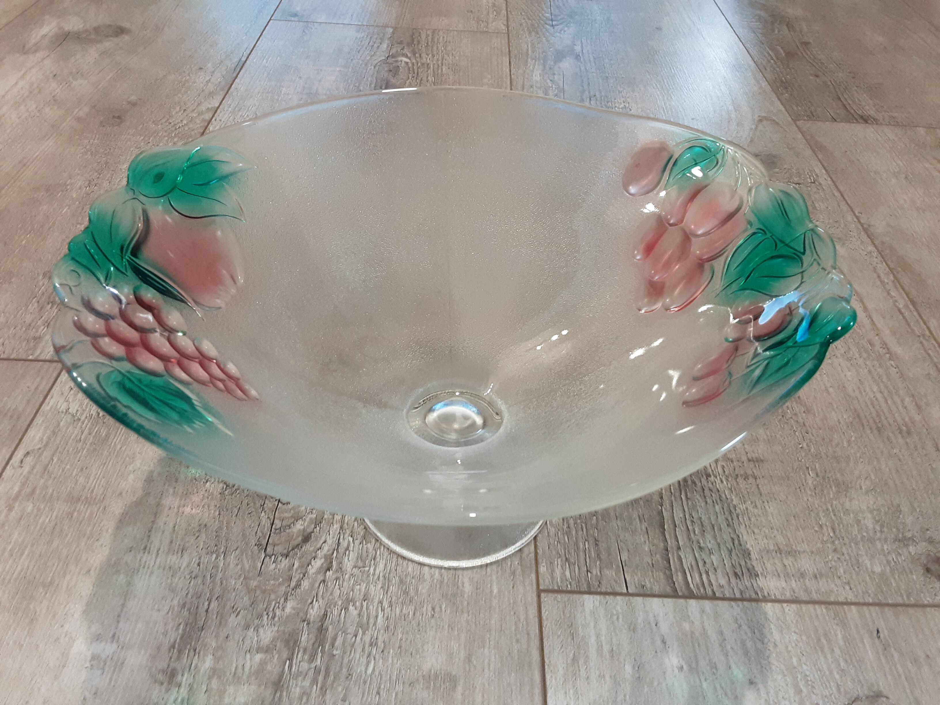 Large salad bowl on crystal foot