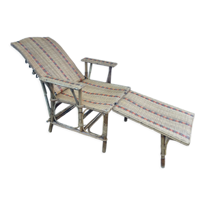 Chaise longue rotin