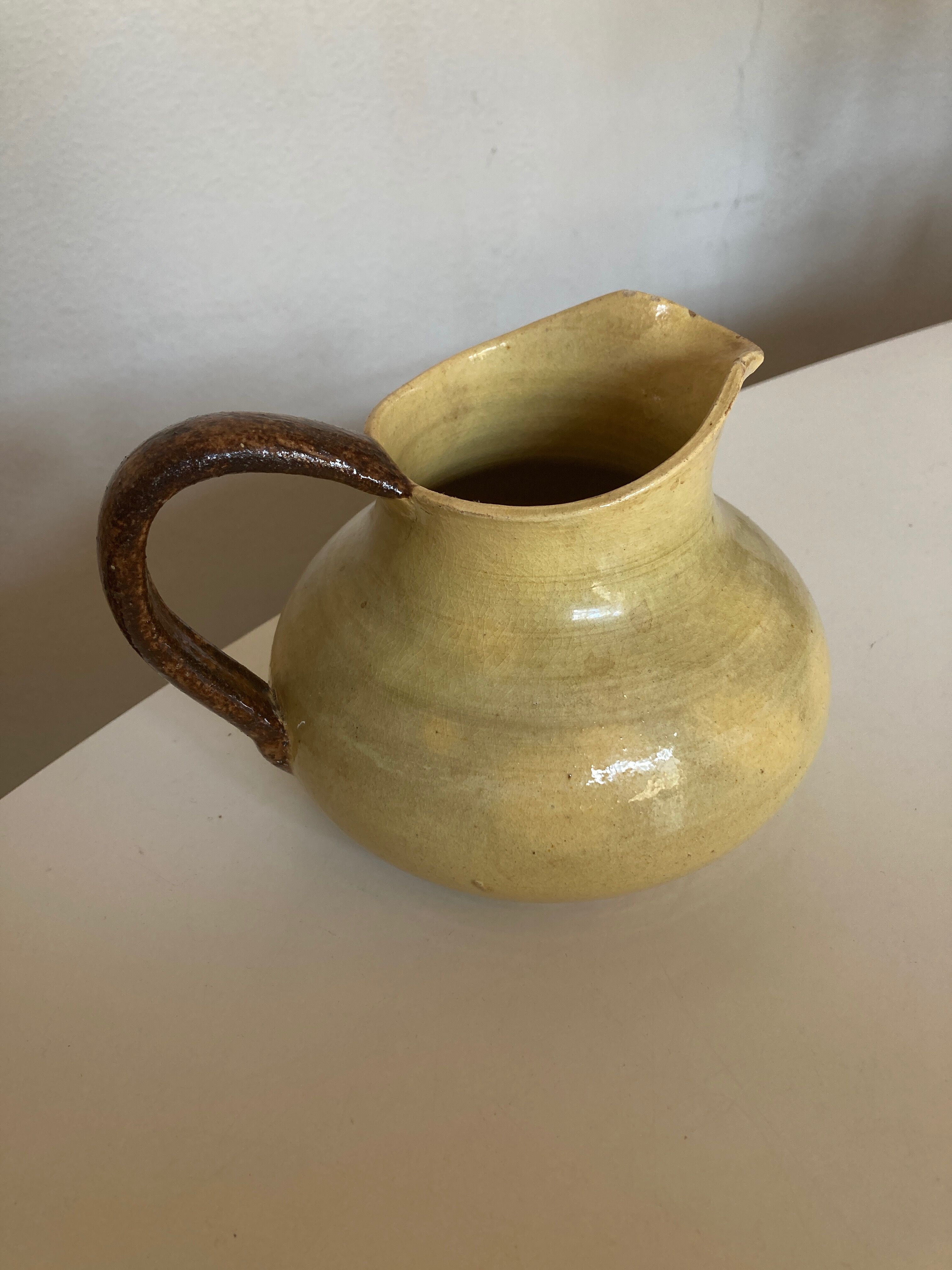 Pitcher vase glazed earth Etienne Noël Dieulefit 1950