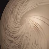 Vintage Murano glass handcrafted flush mount light fuxture white gray swirl globe lamp midcentury modern lighting wall ceiling retro lamp