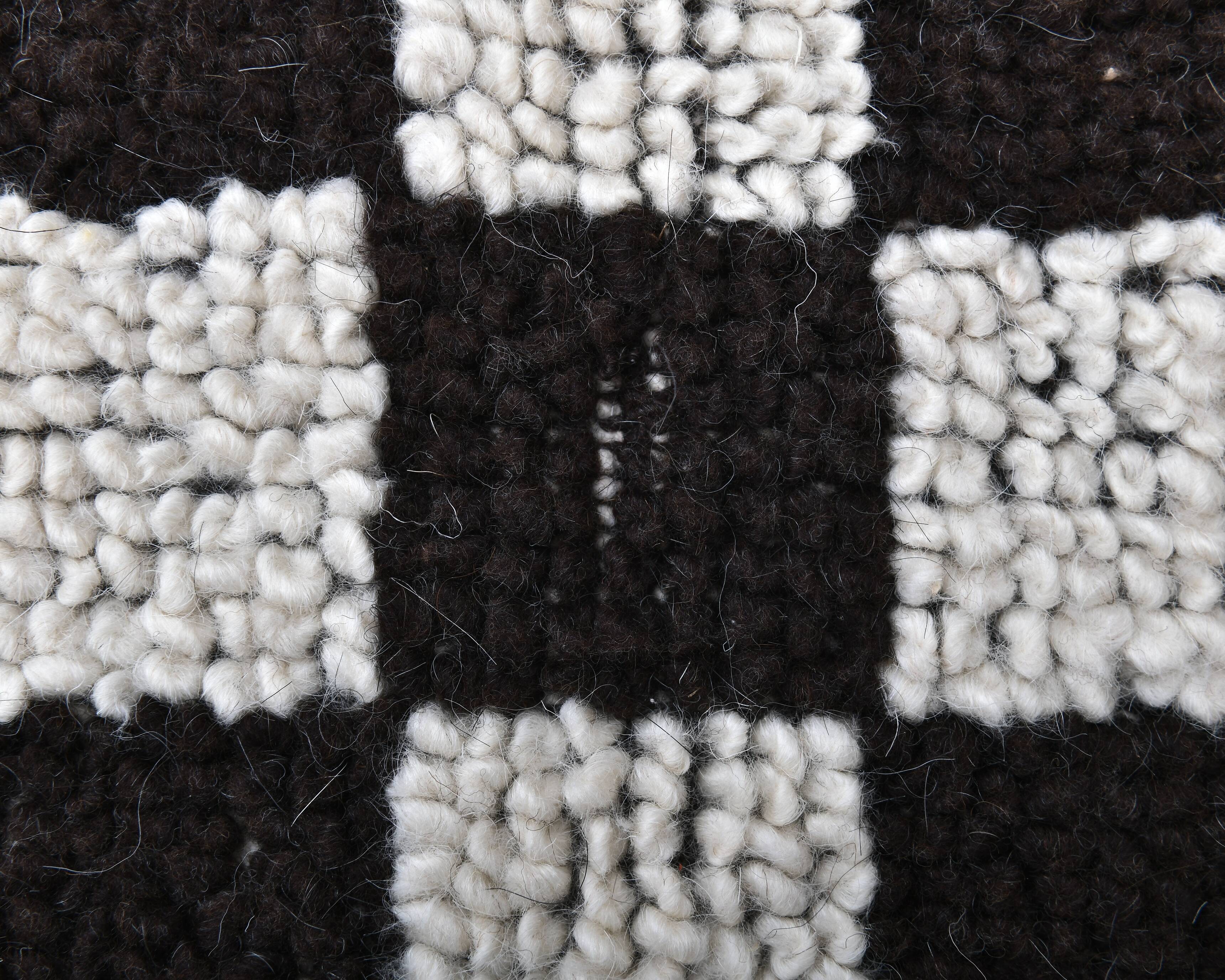 2x10 Checkered Turkish Vintage Runner Rug 69x294Cm