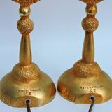 Pair of Gilded Bronze Lamp by Pierre Casenove for Fondica, France