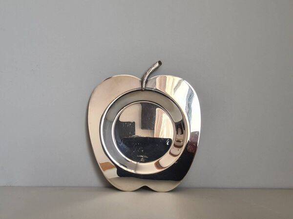 Vide-poches en métal argenté signé Lancel Paris, années 70