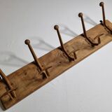 School wall coat rack, old, 5 hooks, 81 cm