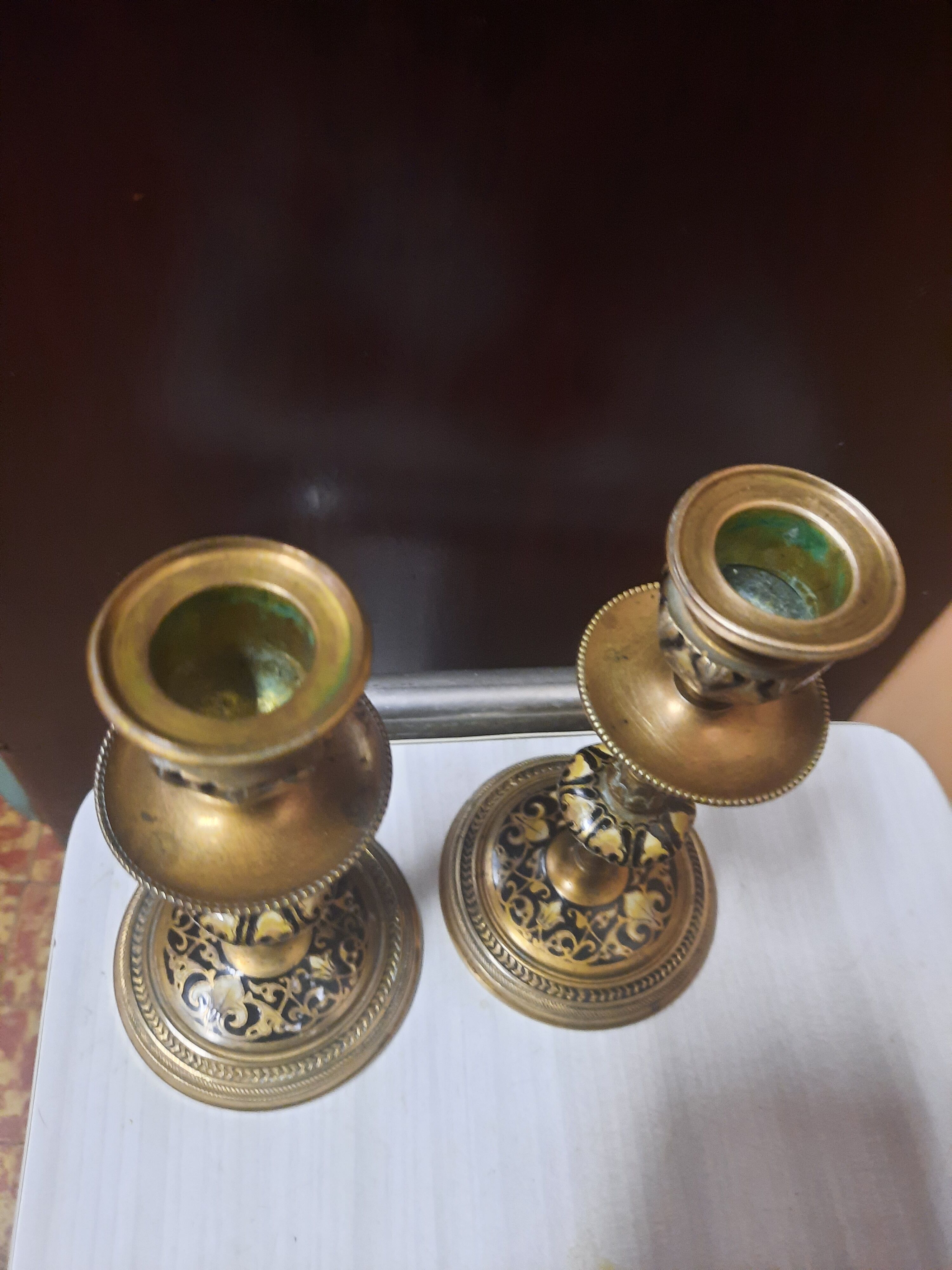 Pair of gilded bronze candlesticks Napoleon III