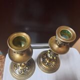 Pair of gilded bronze candlesticks Napoleon III