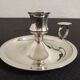 Silver metal candlestick