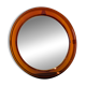 Vintage round orange plexiglass mirror Space Age 1970s