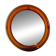 Vintage round orange plexiglass mirror Space Age 1970s