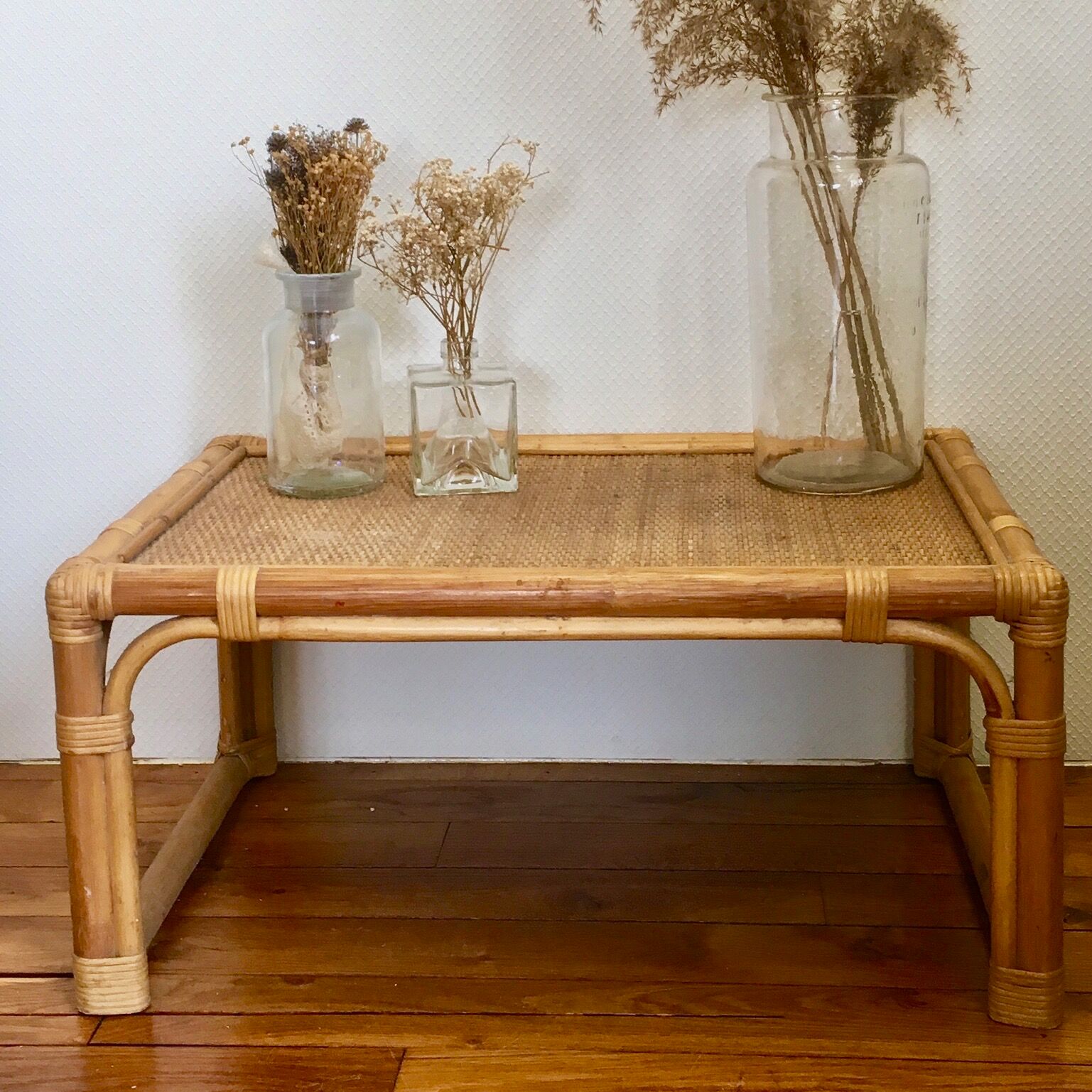 Vintage rattan coffee table