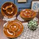 Lot de 8 assiettes à artichaut en barbotine Sicla Portugal vintage