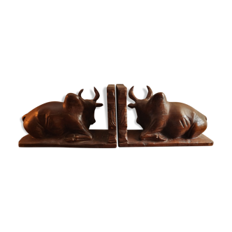 Pair of wooden bookends