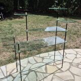 Présentoir de vitrine vintage en verre. 1960