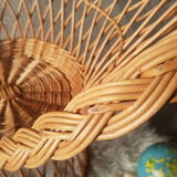 Fauteuil en osier pour enfant style emmanuelle