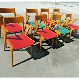 Lot of 8 Scandinavian style chairs Danish 60s-70s