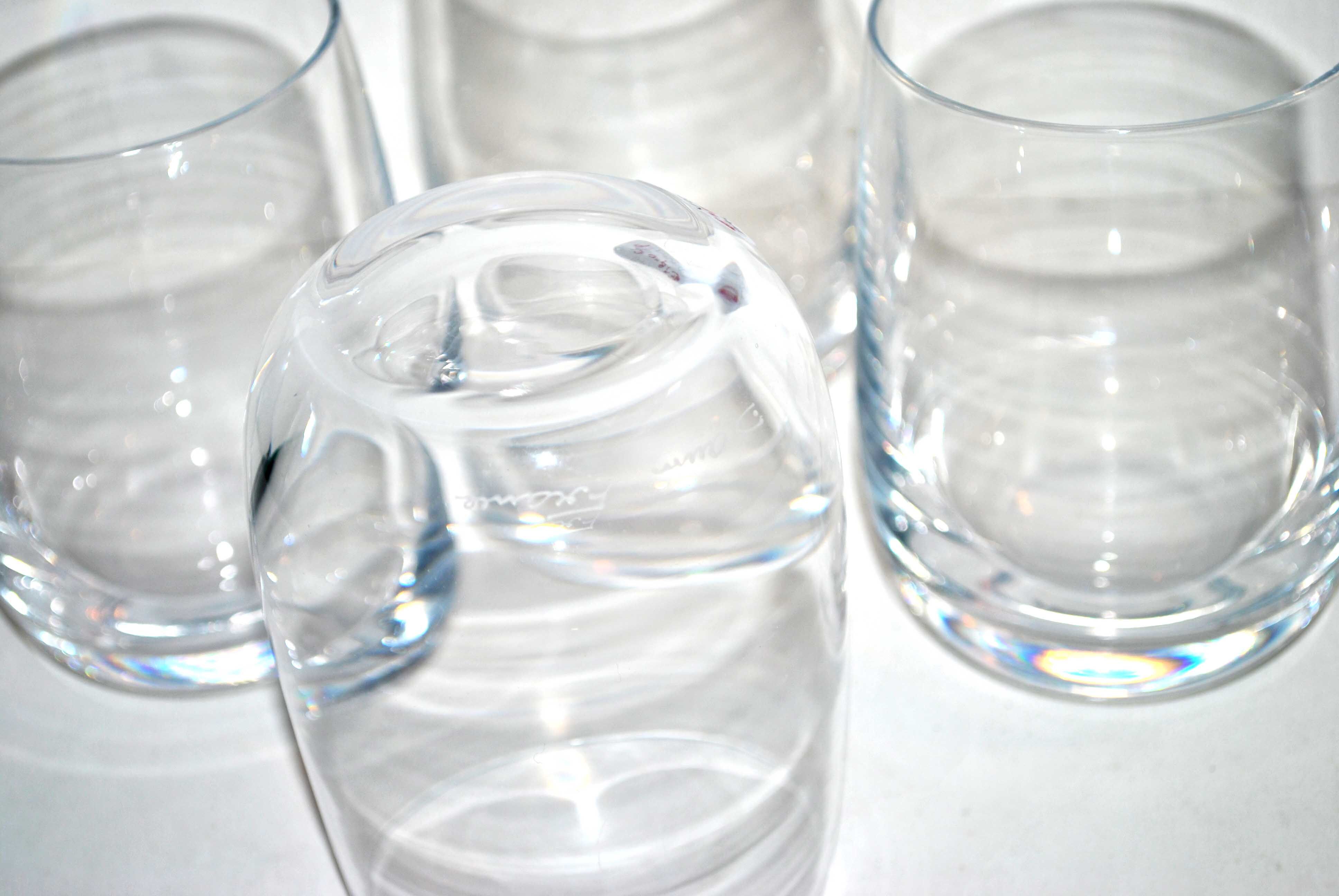 Set of 4 water glasses or whisky in Daum crystal signed 11 cm