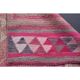 Vintage Turkish Oushak Handmade Wool Cotton Pink Runner Rug 86x306