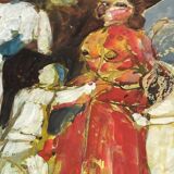 Peinture "femme abstraite" signée H.Misonne