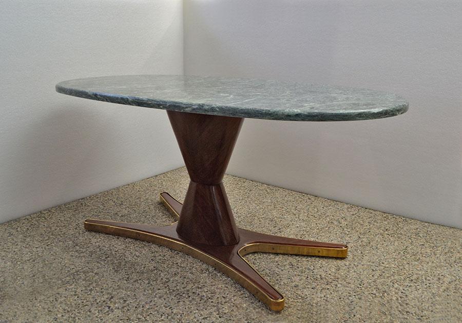 Table in rosewood and marble by Vittorio Dassi for Mobili Moderni Lissone, 1950