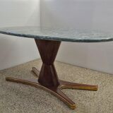 Table in rosewood and marble by Vittorio Dassi for Mobili Moderni Lissone, 1950