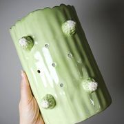Asparagus service in earthenware, trompe-l'œil decoration, vintage 1970s-1980s.