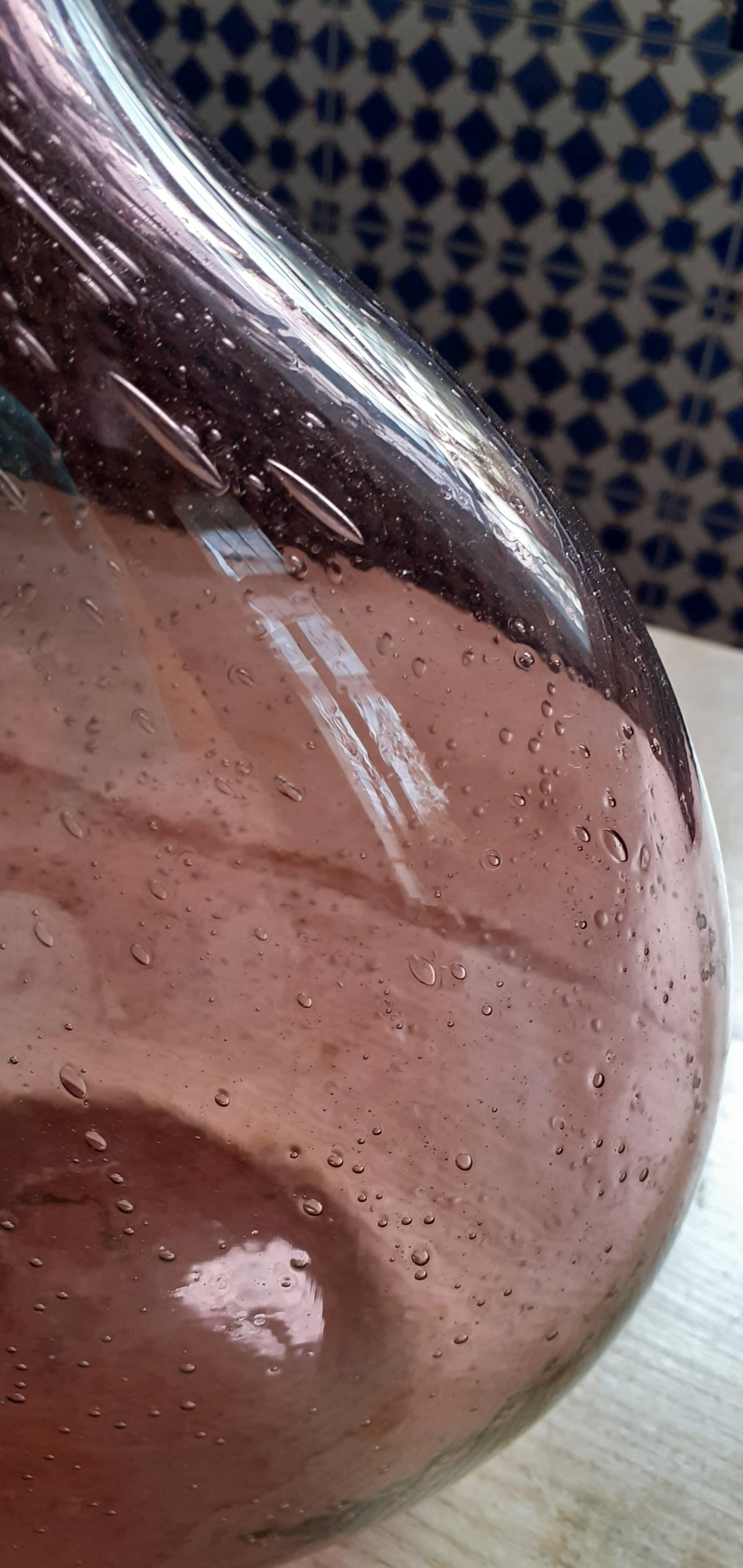 Old Biot glass bottle, chestnut shape